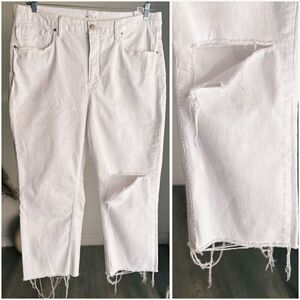 Good American Jeans White Ripped Size 16 151301